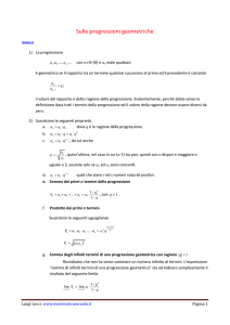 Sulle progressioni geometriche