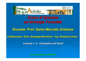 n Corso di Idraulica ed Idrologia Forestale