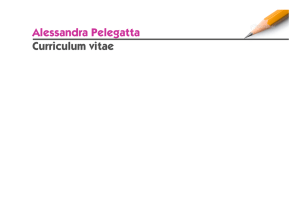 Curriculum vitae di Alessandra Pelegatta