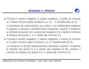 Massimi e Minimi - Dipartimento di Matematica