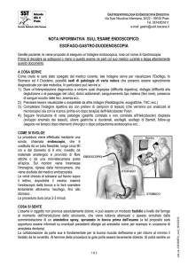 Note informative sull`esame endoscopico