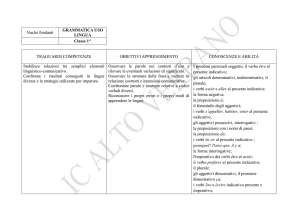 Nuclei fondanti GRAMMATICA USO LINGUA Classe 1