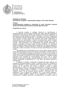 ASSEGNO DI RICERCA Coordinatore progetto e responsabile