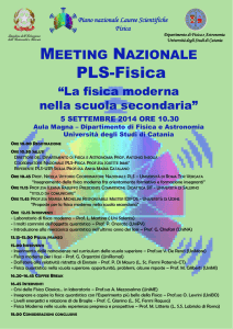 Diapositiva 1 - Piano Lauree Scientifiche