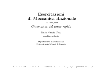 Esercitazioni di Meccanica Razionale - VUK Elena