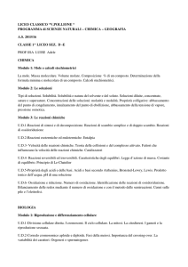 LICEO CLASSICO “V.POLLIONE “ PROGRAMMA di SCIENZE