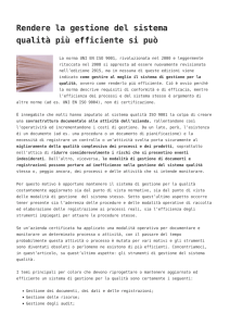 Rendere la gestione del sistema qualità più efficiente si può