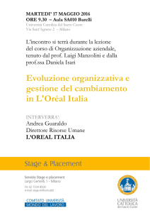 Evoluzione organizzativa e gestione del cambiamento in L`Oréal Italia