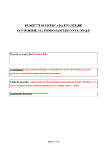 Allegato progetto di ricerca - Istituto Zooprofilattico Sperimentale