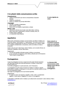 I tre pilastri della comunicazione scritta Appellativo Punteggiatura