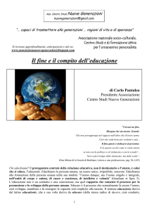 Il fine e il compito dell`educazione di Carlo Pantaleo