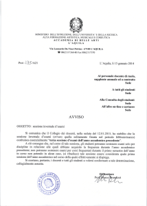 sessione invernale d`esami - Accademia di Belle Arti di L`Aquila