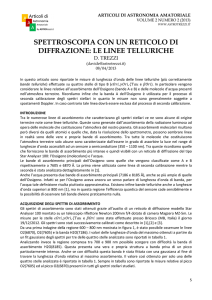 SPETTROSCOPIA CON UN RETICOLO DI DIFFRAZIONE: LE