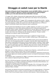 al monumento dei Caduti partigiani sovietici, per la fine della