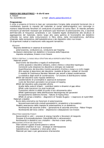 FISICA DEI DIELETTRICI - Dipartimento di Scienza dei Materiali