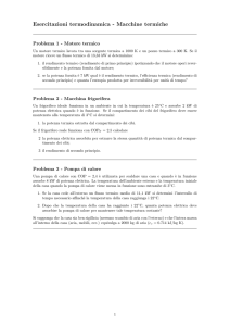 Esercitazioni termodinamica - Macchine termiche