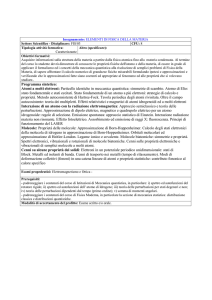 Programma sintetico: Atomi a molti elettroni