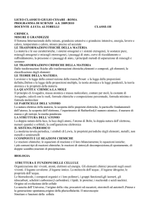 roma programma di scienze as 2009/2010 docente :lucia altobelli
