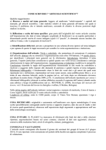 COME SCRIVERE l` “ARTICOLO SCIENTIFICO”?