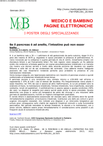 Se il pancreas è ad anello, l`intestino può non esser bello