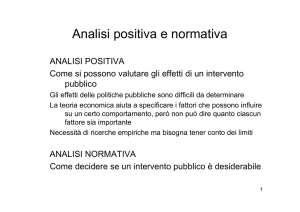 Analisi positiva e normativa - Dipartimento di Economia, Statistica e