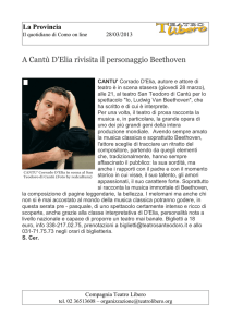 A Cantù D`Elia rivisita il personaggio Beethoven