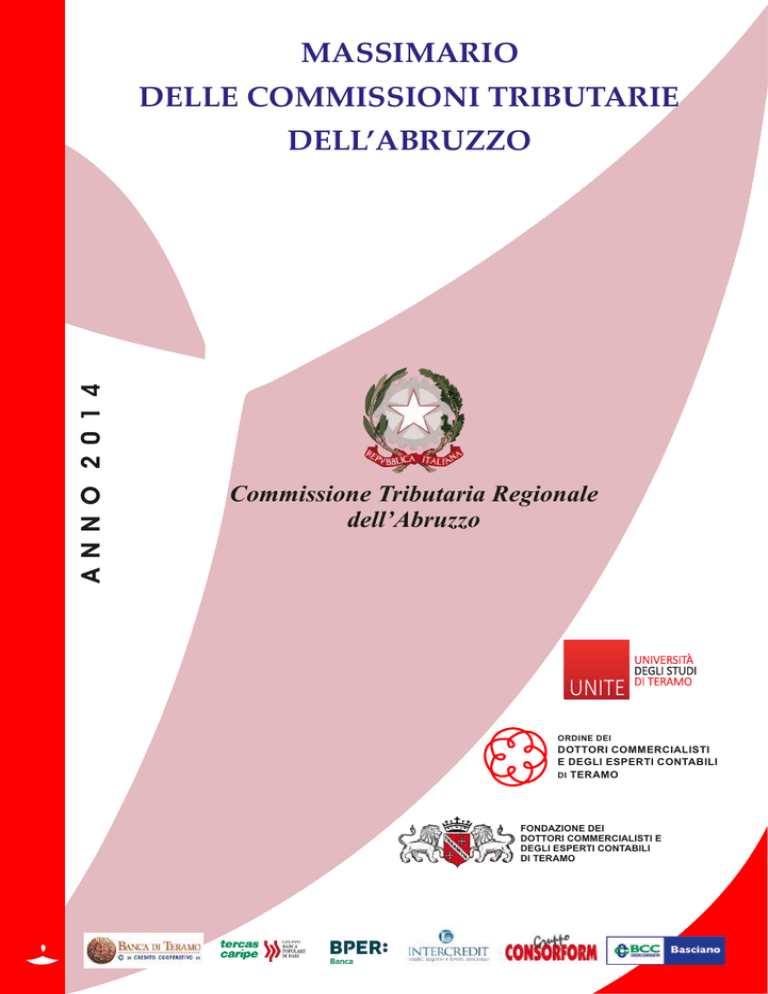 MASSIMARIO DELLE COMMISSIONI TRIBUTARIE DELL`ABRUZZO