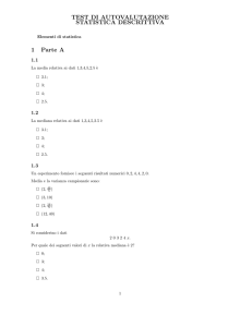 TEST DI AUTOVALUTAZIONE STATISTICA