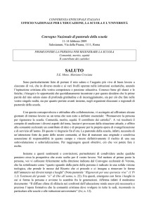 saluto - Ufficio nazionale per l`educazione, la scuola e l`università