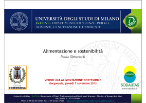 Alimentazione e sostenibilità - CRESCO AWARD Città Sostenibili
