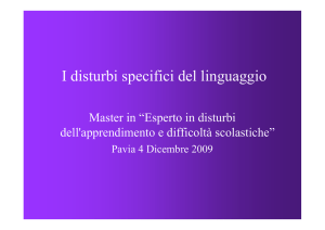I disturbi specifici del linguaggio