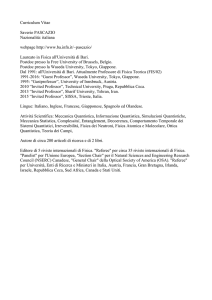Curriculum Vitae Saverio PASCAZIO Nazionalità: italiana webpage