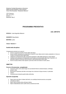 1H - Bordin - Latino - Liceo Linguistico "A.MANZONI"