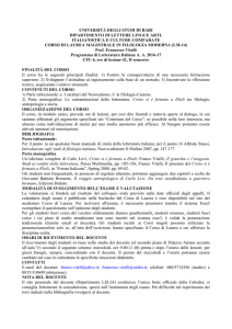 università degli studi di bari dipartimento di lettere lingue arti