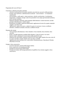 Programma del corso di Fisica I Cinematica e dinamica del punto