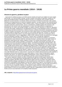 La Prima guerra mondiale (1914 - 1918)
