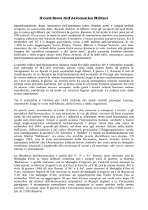 Il contributo dell`Aeronautica Militare