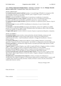 Modulo di BIOLOGIA La trasmissione dei caratteri ereditari: la prima
