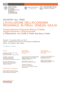 L`EVOLUZIONE DELL`ECONOMIA REGIONALE IN FRIULI VENEZIA