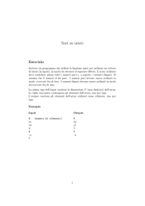 2-1: Sort su Interi