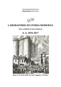Programma - Corso di Laurea Triennale in Storia - UniFI