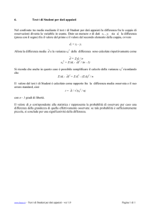 test t di Student per dati appaiati