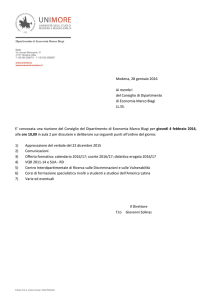 4 febbraio - Dipartimento di Economia Marco Biagi