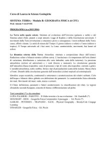 SISTEMA TERRA - Modulo B: GEOGRAFIA FISICA