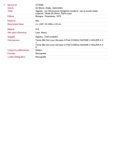 5779060 1. Record Nr. Titolo Algebra : con introduzione all