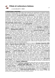 Ermetismo e dintorni