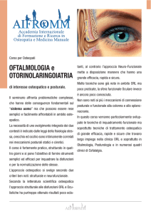 OFTALMOLOGIA e OTORINOLARINGOIATRIA