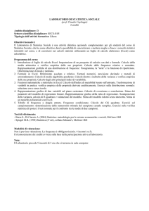 LABORATORIO DI STATISTICA SOCIALE (prof. Claudio Capiluppi
