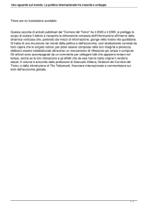 Uno sguardo sul mondo. La politica internazionale fra crescita e