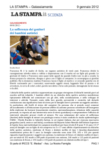 La sofferenza dei genitori dei bambini autistici